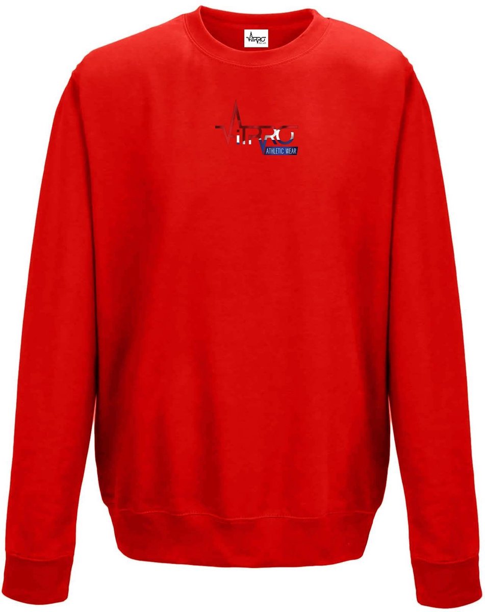 FitProWear Sweater Heren - Rood - Maat M - Heren - Trui zonder capuchon - Sweater - Hoodie - Trui - Sporttrui - Katoen / Polyester - Sportkleding - Casual kleding -