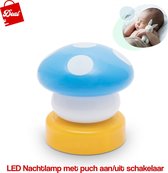 Deal LED Nachtlamp Met Push Aan & Uit Schakelaar - Blauw Paddenstoeltje