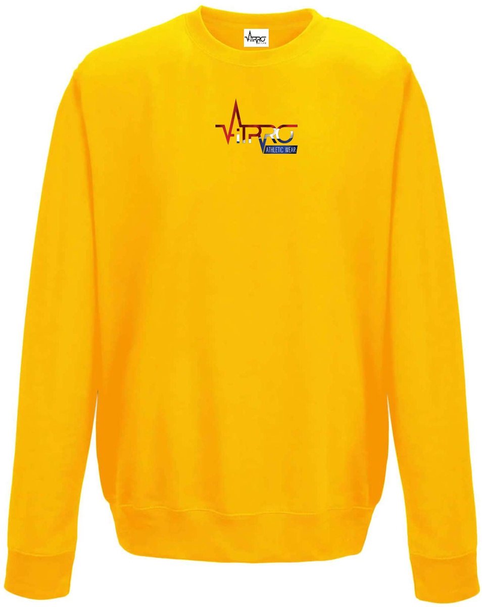 FitProWear Sweater Heren - Goud - Maat XL - Heren - Trui zonder capuchon - Sweater - Hoodie - Trui - Sporttrui - Katoen / Polyester - Sportkleding - Casual kleding -
