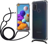 Hoesje Backcover met koord - Geschikt voor Samsung Galaxy A21S / Shockproef