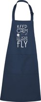 mijncadeautje - Luxe schort - Keep Calm - Let your imagination fly - blauw / navy