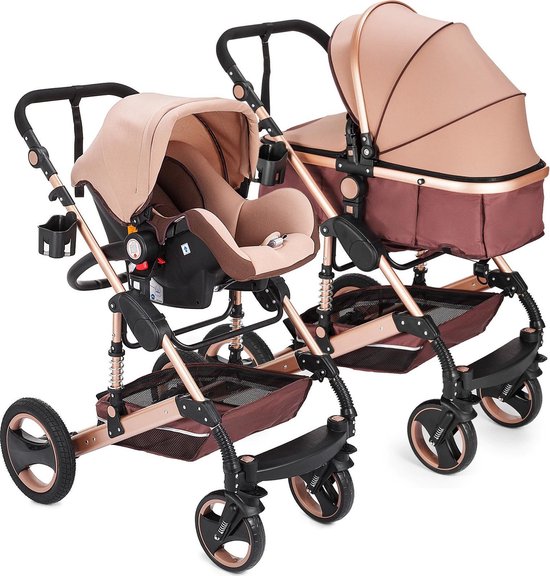 Canberra perspectief Uiterlijk Dexters® Luxe Baby Buggy 3 in 1 | Baby Wagen | Kinderwagen met stoel en  wieg | Hoge... | bol.com