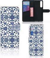 Telefoon Hoesje Sony Xperia 1 II Book Case Flower Blue