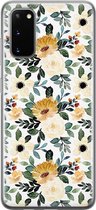 Samsung Galaxy S20 hoesje siliconen - Lovely flowers - Soft Case Telefoonhoesje - Bloemen - Geel