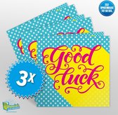 3x Muziekwenskaart - Good Luck – zelf opneembaar – 60 seconden – 21x21cm – hoge kwaliteit – inclusief envelop