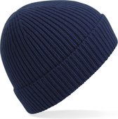 Bonnet d'hiver tricot côtelé bleu marine pour adulte - Chapeaux femme / chapeau homme - 97% polyacrylique et élasthanne