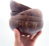 Coconut Bowl - 4 Stuks - Kokosnoot kom - Eco friendly - Kokosnoot kommetjes - Kokoksnoot schaal - Kokosnootkom