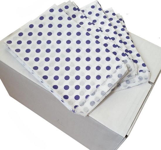 Sacs kraft en papier blanc avec point violet sacs cadeaux 1000 pièces