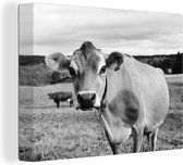 Tir net d'une toile de vache 2cm 80x60 cm - Tirage photo sur toile (Décoration murale salon / chambre) / Peintures sur toile Animaux de la ferme