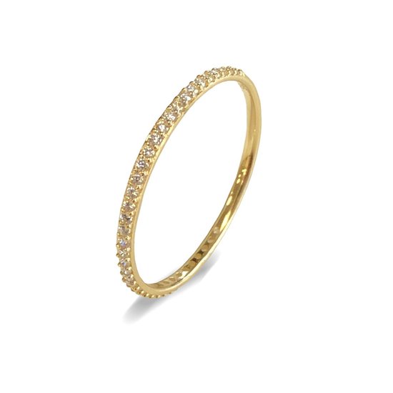 New Bling 9NBG 0181-50 14krt Gouden Ring Dames - 34 zirkonia steentjes -  Maat 50 - Goud | bol.com