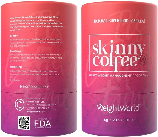 Bol Com Weightworld Skinny Coffee Afslank Koffie 1 Maand Programma 28 X 5g