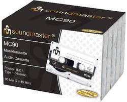 Soundmaster MC905P - Cassettebandjes 90 minuten, bundelverpakking (5 stuks)