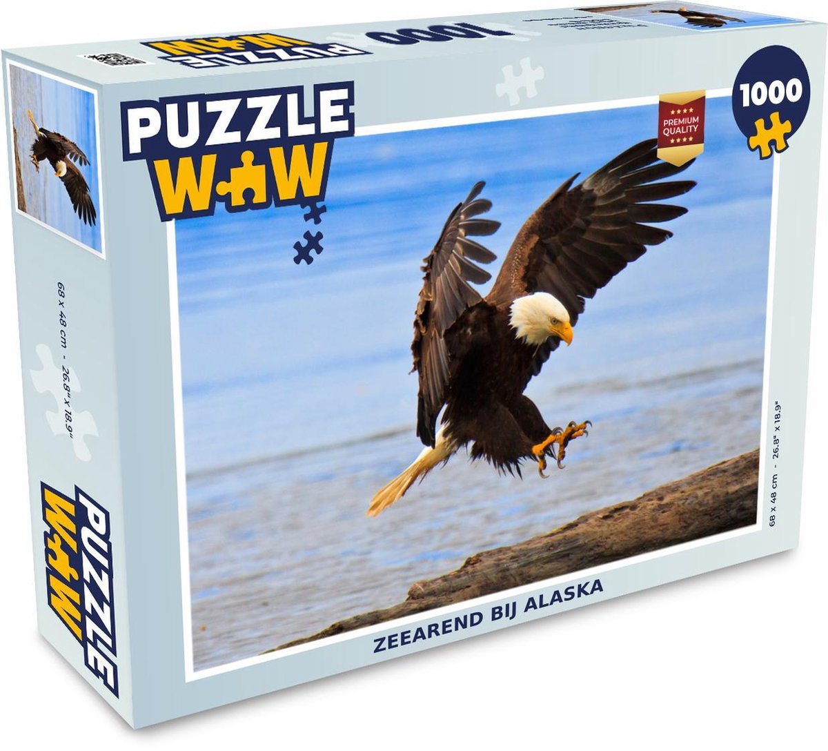 Afbeelding van product Puzzel 1000 stukjes volwassenen Alaska 1000 stukjes - Zeearend bij Alaska - PuzzleWow heeft +100000 puzzels