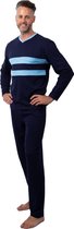Amantes Heren Pyjama Navy Blauw V Hals - Maat XL/XXL