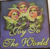 Metalen Wandbord - Joy To The World - 18 x 18 cm