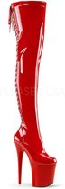 Pleaser Plateau Overknee Laarzen -40 Shoes- FLAMINGO-3063 Paaldans schoenen Rood