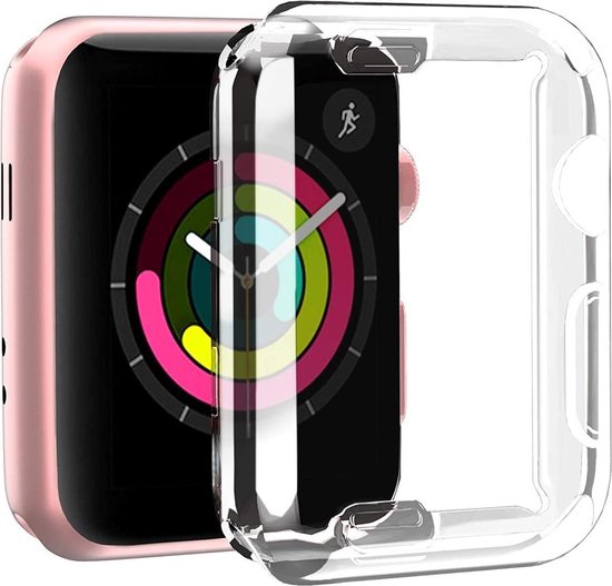 Screenprotector + Hoesje geschikt voor Apple Watch 42 mm Series 3 / 2 / 1 - Volledige 360 Graden Bescherming