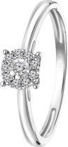 Lucardi Ringen  - 14 Karaat witgouden ring met diamant 0,08ct