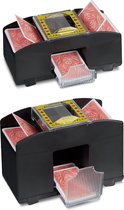 Relaxdays 2 x automatische kaartschudmachine voor 2 decks en 4 decks - poker schudmachine