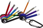 Inbus | Inbussleutel | Set | Carabiner | 9-delig | Multi colour | Hex | L-vormig