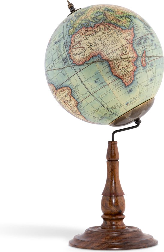 Authentic Models - Vaugondy Globe 1745 - Wereldbol - wereldbol decoratie - Woonkamer decoratie - Ø 14 Cm