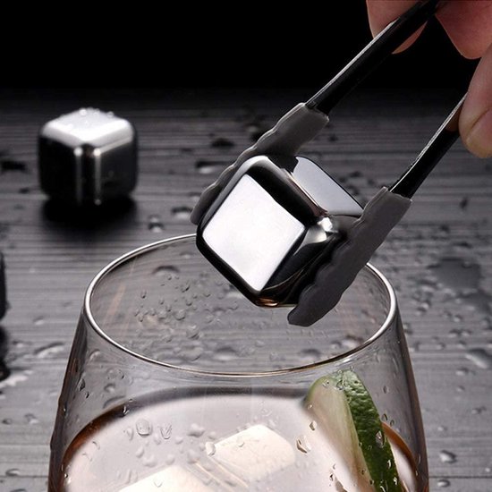 Enkrio 8 stuks roestvrijstalen ijsbal roestvrij staal whisky stenen barware set voor drankjes | ijsbal voor whisky, sap | metalen ijsstenen cadeau voor papa