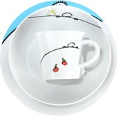 Kinderservies set -Porselein -Eetset - 3delig- Design- Oven-en magnetron- en vaatwasserbestendig- Ontbijtset kinderen- Kinderbordje - Kinder beker -Kinder Dinerset- Serviesset - Ontbijtbord