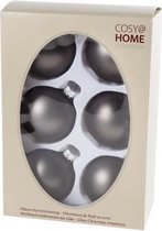 KERSTBALLEN SET 6 STUKS | KERSTVERSIERING | MAT TAUPE | D7 CM | GLAS IN VENSTERDOOS