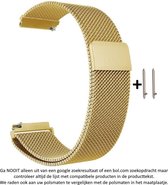 22mm Milanees Bandje Goud Kleurig voor Samsung, LG, Seiko, Asus, Pebble, Huawei, Cookoo, Vostok en Vector - magneetsluiting – Milanese RVS Armband Blauw - Gear S3 - Zenwatch - Gold