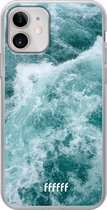 iPhone 12 Mini Hoesje Transparant TPU Case - Whitecap Waves #ffffff