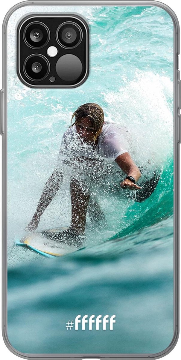 6F hoesje - geschikt voor iPhone 12 Pro - Transparant TPU Case - Boy Surfing #ffffff