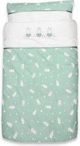 DEKBED OVERTREK (100X135 cm) + SLOOP (40X60 cm) NIJN STER | GROEN