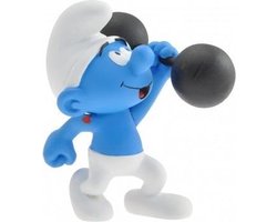 Gewichtheffer smurf - kunsthars verzamelfiguur  (10 cm)
