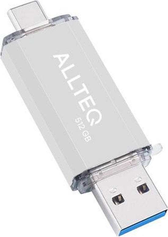 USB stick - Dual USB - USB C - 512 GB - Zilver - Allteq | bol.com