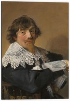 Dibond - Oude meesters - Portret van een man, Frans Hals, ca. 1635 - 40x60cm Foto op Aluminium (Met Ophangsysteem)