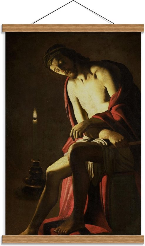 Schoolplaat – Oude meesters - Christus op de koude steen, Gerard van Honthorst - 40x60cm Foto op Textielposter (Wanddecoratie op Schoolplaat)