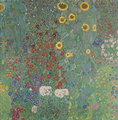 Gustav Klimt, Bostuin met zonnebloemen, 1906 op aluminium, 70 X 105 CM