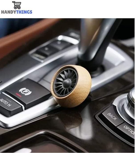 Beige Premium Autoparfum - Incl. 3 Vullingen - Massief Houten Auto Luchtverfrisser - Van Handythings - Navulbaar Auto parfum - Beige