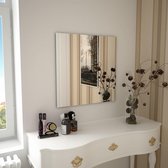 Wandspiegel 60x60 cm (incl LW 3d klok) - spiegel