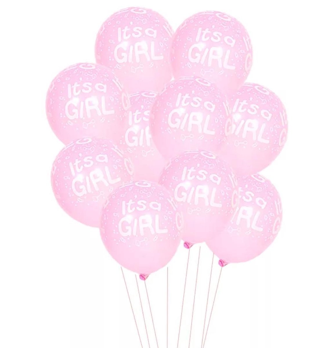 Roze Ballonnen Set 10 stuks - met opdruk It's a Girl - - Babyshower - Kraam Cadeau - Geboorte - Hoera een Meisje