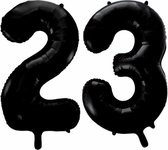 Folieballon 23 jaar zwart 41cm