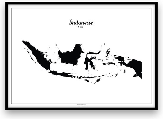 Indonesië landposter - Zwart-wit