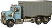 Vrachtwagen - Tinnen beeldje - handbeschilderd - 16,8 cm hoog