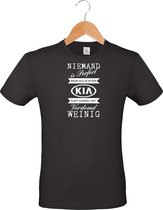 mijncadeautje - T-shirt unisex - zwart - Niemand is perfect - KIA - maat S