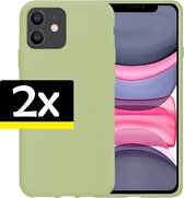 Hoes voor iPhone 11 Hoes Case Siliconen Hoesjes Hoesje Cover Groen - 2 stuks