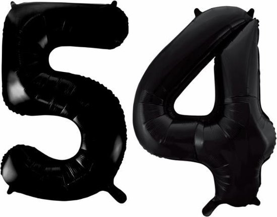 Folieballon 54 jaar zwart 41cm