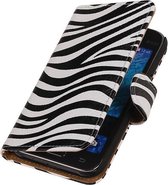 Wicked Narwal | Zebra bookstyle / book case/ wallet case Hoes voor Samsung galaxy j1 2015 J100F Wit