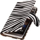Wicked Narwal | Zebra bookstyle / book case/ wallet case Hoes voor HTC Desire 500 Wit
