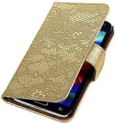 Wicked Narwal | Lace bookstyle / book case/ wallet case Hoes voor Samsung Galaxy Core II G355H Goud