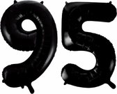 Folieballon 95 jaar zwart 86cm